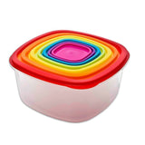 7 Piece Multi Colours Lid Storage Containers Set