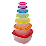 7 Piece Multi Colours Lid Storage Containers Set