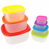 7 Piece Multi Colours Lid Storage Containers Set