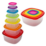 7 Piece Multi Colours Lid Storage Containers Set