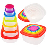 7 Piece Multi Colours Lid Storage Containers Set