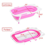 Flat Foldable Baby Bath Tub (Pink)