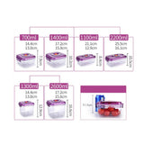 Airtight Food Preservation Storage Container (700ml+1400ml) (Violet)