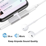 2 in 1 Lightning Splitter Headphone Adapter Charger (Black)