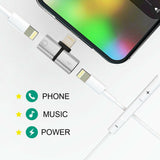 2 in 1 Lightning Splitter Headphone Adapter Charger (Gold)