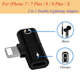 2 in 1 Lightning Splitter Headphone Adapter Charger (Gold)
