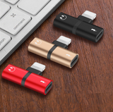 2 in 1 Lightning Splitter Headphone Adapter Charger (Red)