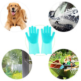 Multi Purpose Silicone Dishwashing Gloves with Bristles (Green)