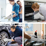 Multi Purpose Silicone Dishwashing Gloves with Bristles (Silver)