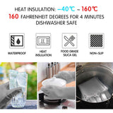 Multi Purpose Silicone Dishwashing Gloves with Bristles (Silver)