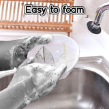 Multi Purpose Silicone Dishwashing Gloves with Bristles (Silver)