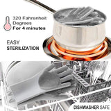 Multi Purpose Silicone Dishwashing Gloves with Bristles (Silver)