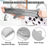 Multi Purpose Silicone Dishwashing Gloves with Bristles (Silver)