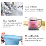 Multi Purpose Silicone Dishwashing Gloves with Bristles (Silver)