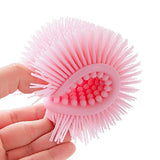 Multi Purpose Silicone Dish Washing Sponge with Bristles (Pink)