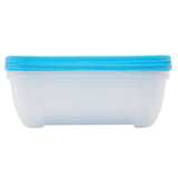 SuperGift Essentials - 3 Piece Plastic Food Storage Container (Large) (Blue)