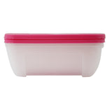 SuperGift Essentials - 3 Piece Plastic Food Storage Container (Large) (Pink)