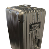 Rock Aluminium Travel Suitcase (24 Inch Silver)