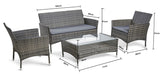 SLIM 4PC Rattan Furniture (Mixed Grey)