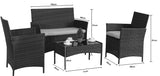 SLIM 4PC Rattan Furniture (BLACK)