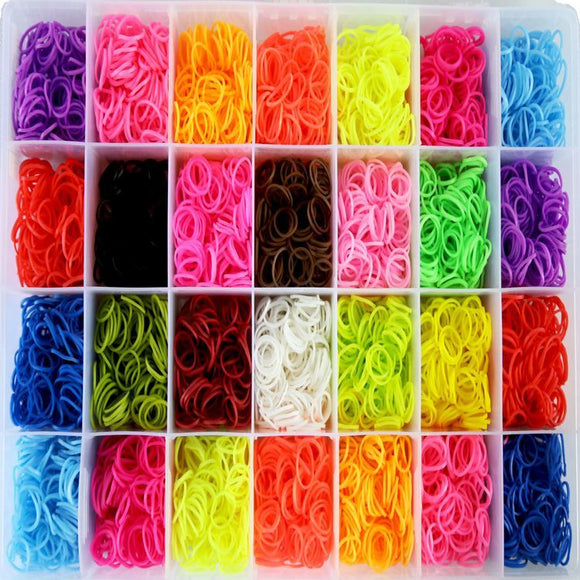 2800 Piece Rainbow Rubber Band Collection Set (Plain)