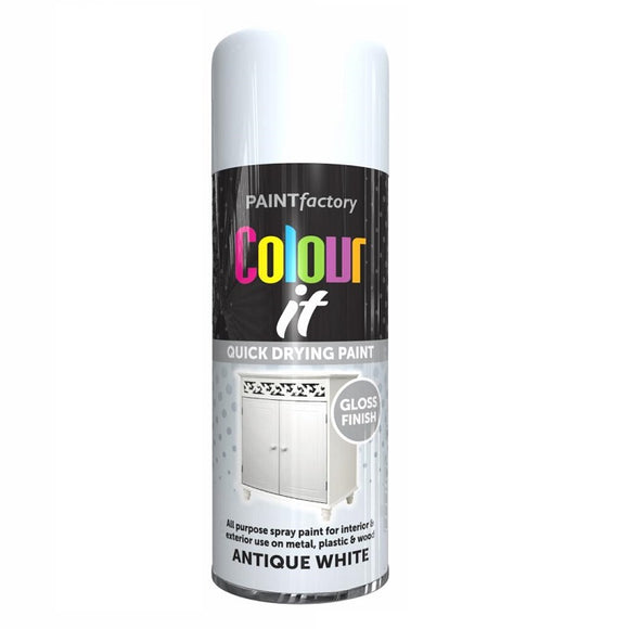 Colour It Antique White Gloss Spray Paint - 400ml