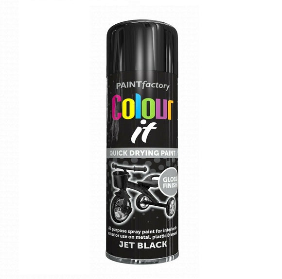 Colour It Black Gloss Spray Paint 250ml