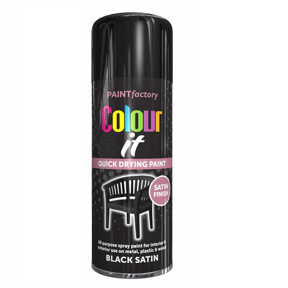 Colour It Black Satin Spray Paint - 400ml