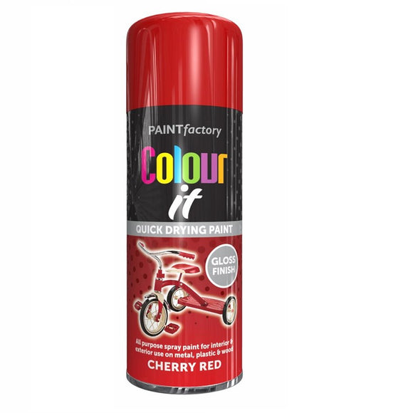 Colour It Cherry Red Gloss Spray Paint - 400ml