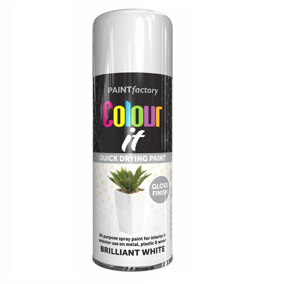 Colour It Brilliant White Gloss Spray Paint - 400ml