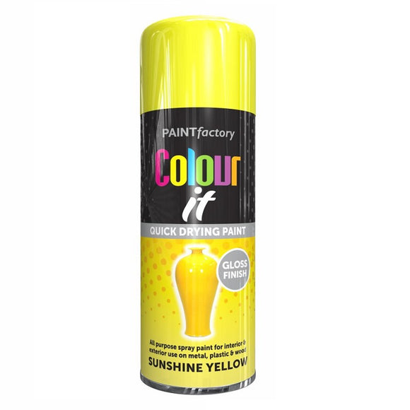Colour It Sunshine Yellow Gloss Spray Paint - 400ml