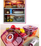 Air Tight Food Preservation Container (1.1L+2.2L) (Violet)