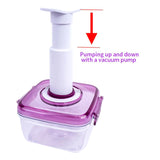 Airtight Food Preservation Storage Container (1.3L+2.6L) (Violet)