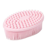 Multi Purpose Silicone Dish Washing Sponge with Bristles (Pink)