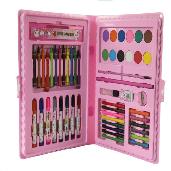 68 Piece Kids Painting and Drawing Art Set (Pink)