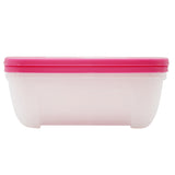 SuperGift Essentials - 3 Piece Plastic Food Storage Container (Large) (Pink)