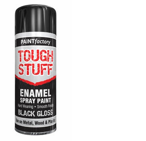 Paint Factory Tough Stuff Enamel Black Gloss Spray Paint 400ml