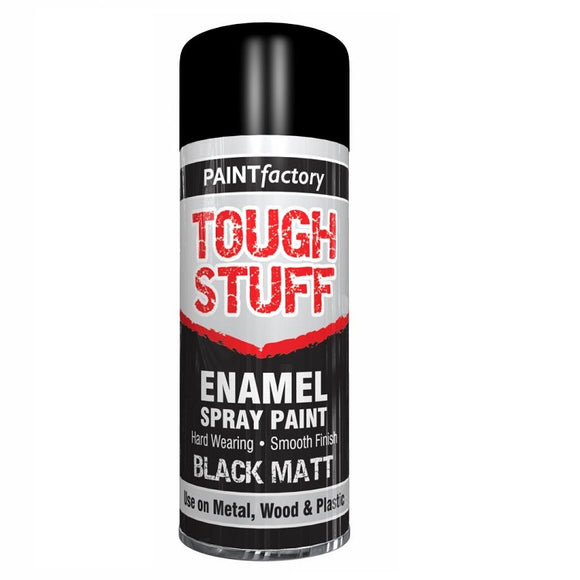 Tough Stuff Enamel Black Matt Spray Paint - 400ml