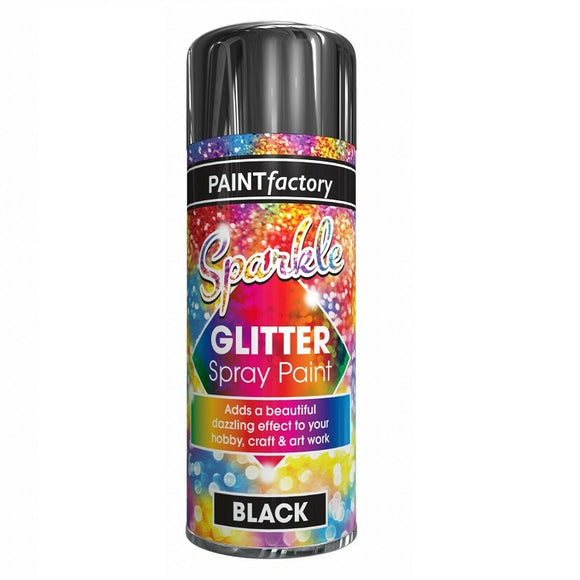 Paint Factory Black Glitter Spray Paint - 200ml