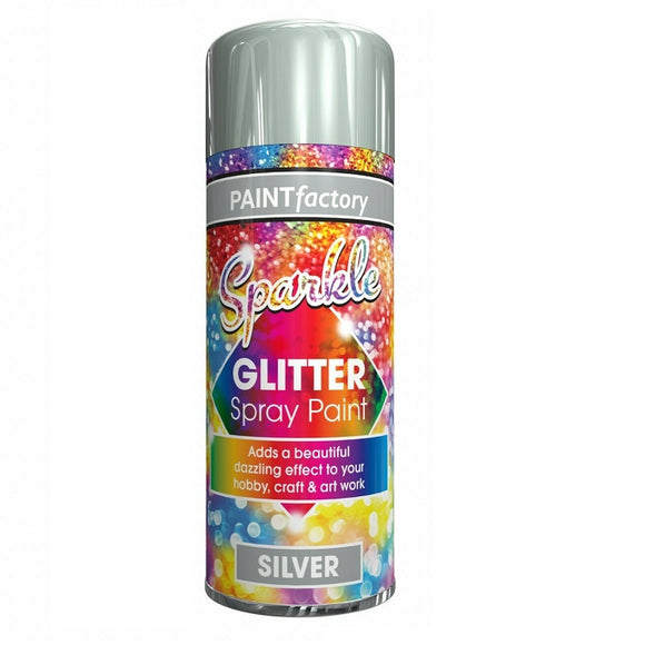 Paint Factory Silver Glitter Spray Paint - 200ml