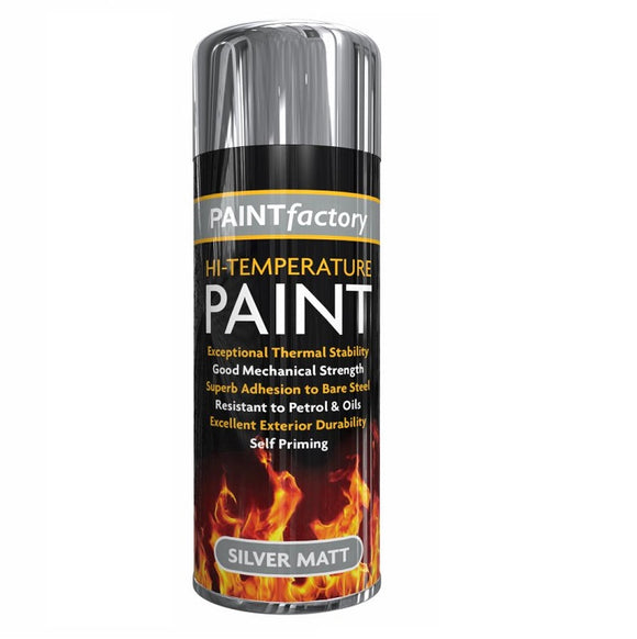 Factory Silver Matt High Temperature Spray Paint - 300ml