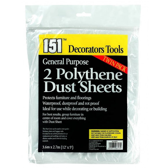 151 Polythene Dust sheets 2PK