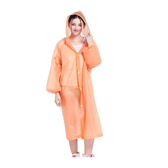 Reusable Waterproof Raincoat (Orange)