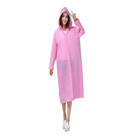 Reusable Waterproof Raincoat (Pink)