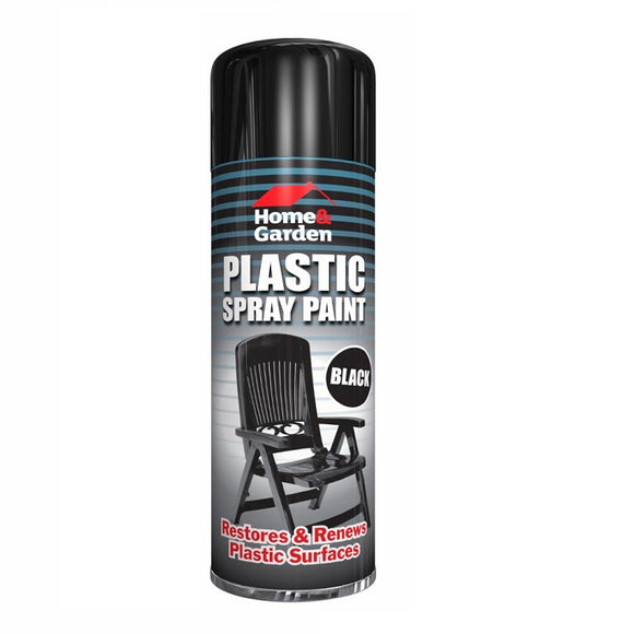 Home & Garden Black Plastic Spray Paint - 300ml