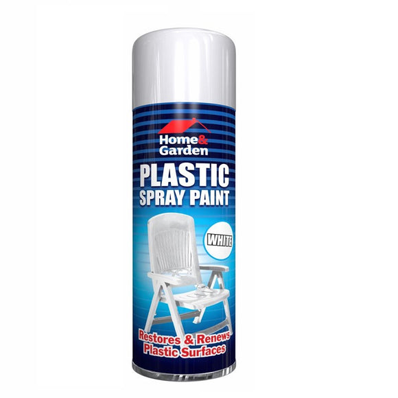 Home & Garden White Plastic Spray Paint - 300ml