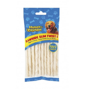 Munch Crunch Rawhide Slim Twistix Dog Snack (WHITE)