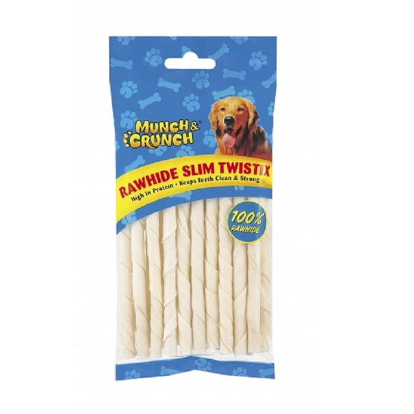 Munch Crunch Rawhide Slim Twistix Dog Snack (WHITE)