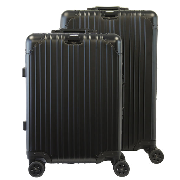 Rock Aluminium Travel Suitcase (24 Inch Black)