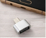 Aluminium USB 2.0/Micro USB Adaptor/Connector (Silver)